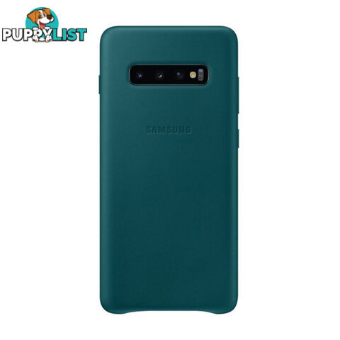 Samsung Galaxy S10+ Plus Leather Back Cover - Green