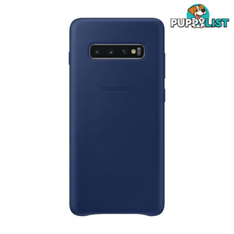 Samsung Galaxy S10+ Plus Leather Back Cover - Navy