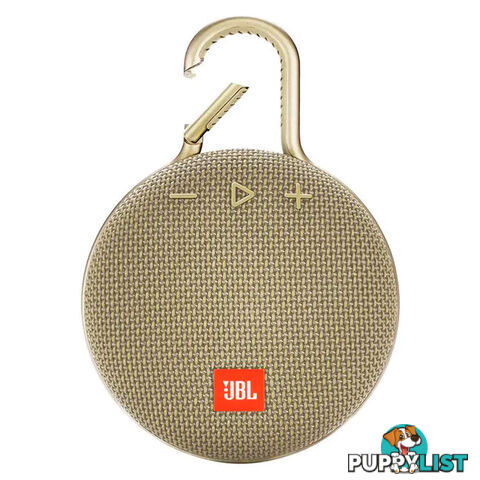 JBL Clip 3 Portable Bluetooth Speaker With Carabiner - Sand - JBLCLIP3SAND - Brown - 6925281933110