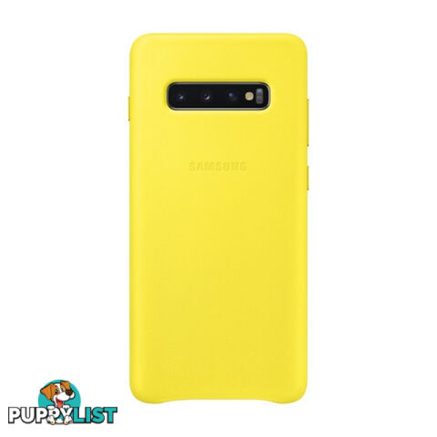 Samsung Galaxy S10+ Plus Leather Back Cover - Yellow