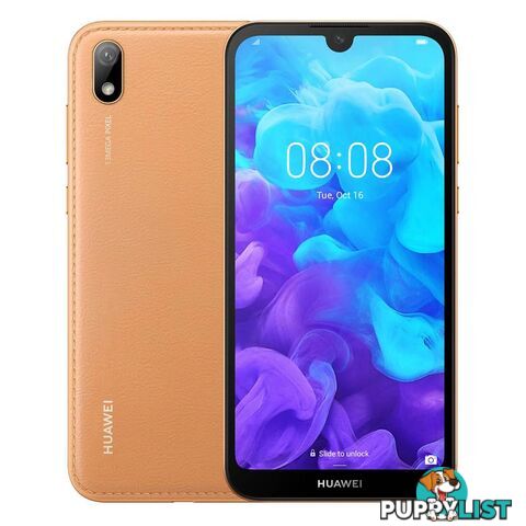 Huawei Y5 2019 (Dual SIM 4G/4G, 32GB/2GB, Faux Leather) - Amber Brown - AMN-LX2 - Brown - HWY52019BRN