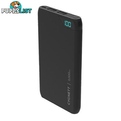 Cygnett ChargeUp Boost 5K 5000mAh 2.4A Power Bank - Black - CY2499PBCHE - Black - 848116019352