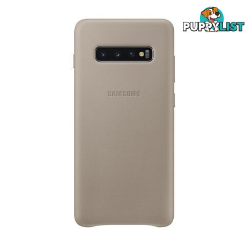 Samsung Galaxy S10+ Plus Leather Back Cover - Grey