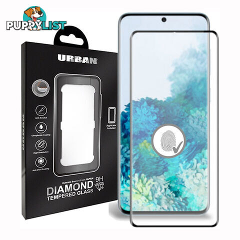 Urban Diamond Tempered Glass Screen Protector For Samsung S20+ Plus - GLASSGS20PDIABLK - Black - 9017236607355