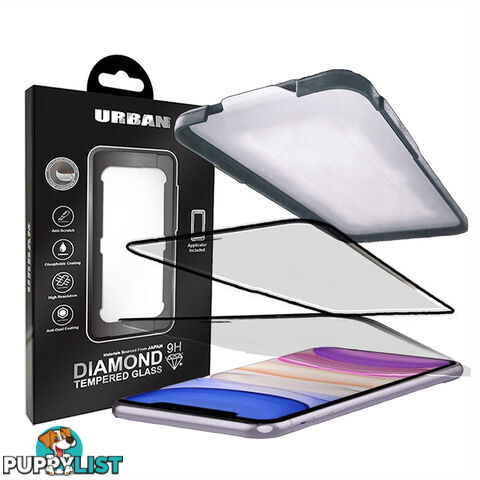 Urban Diamond Tempered Glass Screen Protector For iPhone 11 - GLASSIP61DIABLK - Black - 9017236607041