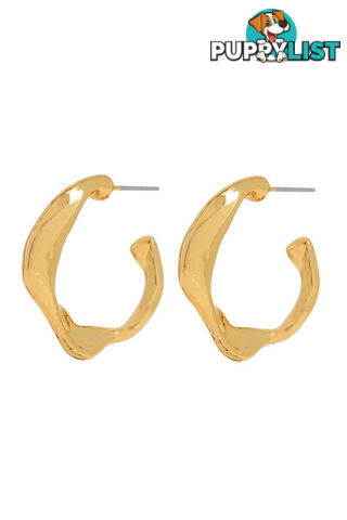 Dansk Copenhagen Branch Hoop Gold Earrings 3C2253