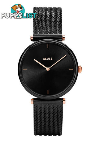 Cluse Triomphe Black/Rose Gold Mesh Watch CW0101208004 - 8719743374164