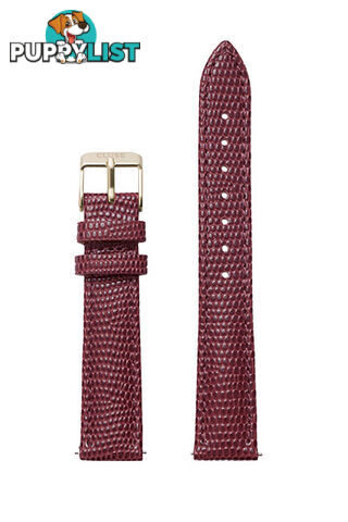 Cluse 16mm Watch Strap Burgundy Lizard/Gold CLS379 - 8719743371415