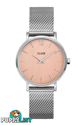 Cluse Minuit Mesh Silver/Rose Gold Watch CW0101203029 - 8719743376137