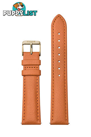 Cluse 18mm Watch Strap Sunset Orange/ Gold Leather CS1408101086 - 8719743376397