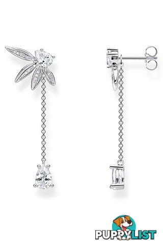 Thomas Sabo Earrings Leaves With Chain Large Silver TH2105 - 4051245474336