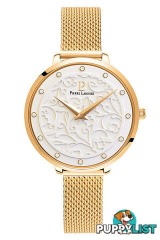 Pierre Lannier Eolia Gold White/Gold Mesh Watch 046G508