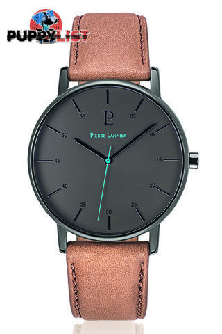 Pierre Lannier Cityline Black/Brown Dune Leather Watch 200F484