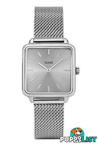 Cluse La Tetragone Full Silver Mesh Watch CL60012 - 8719743371255