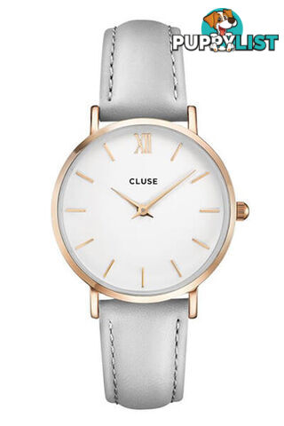 Cluse Minuit Rose Gold White/Grey Watch CL30002 - 8718924593394