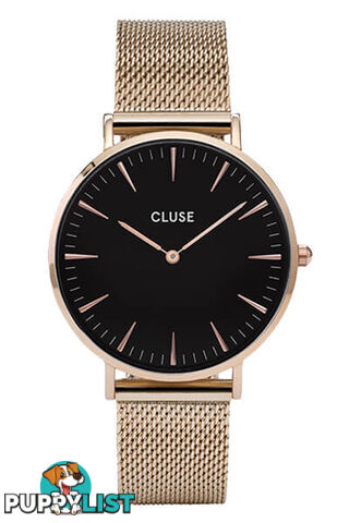 Cluse La Boheme Mesh Rose Gold/Black Watch CL18113 - 8718924594575