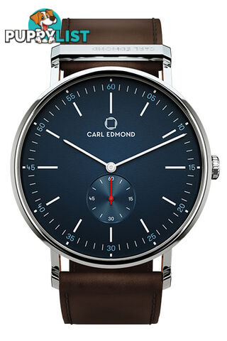 Carl Edmond Ryolit Dark Brown Silver/Navy Dial 40mm Watch