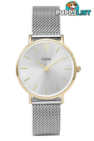 Cluse Minuit Mesh Gold/ Silver Watch CL30024 - 8718924594889