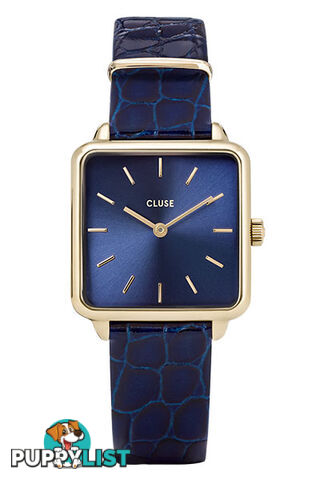 Cluse La Tetragone Gold Blue/Blue Alligator Watch CW0101207028 - 8719743375260