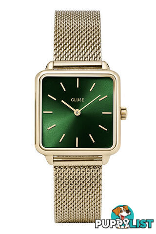 Cluse La Tetragone Mesh Gold/Forest Green Watch CL60014 - 8719743371279