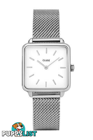 Cluse La Tetragone Silver Mesh Watch CL60001 - 8718924599914