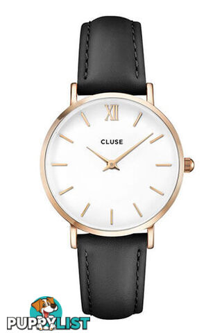 Cluse Minuit Rose Gold White/Black Watch CL30003 - 8718924593400