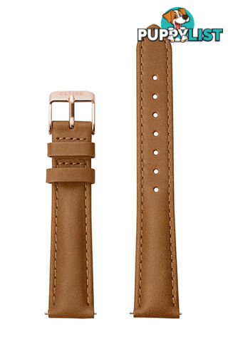 Cluse 16mm Watch Strap Caramel/Rose Gold Leather CLS303 - 8718924594810