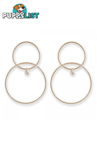 Bianc CZ Gold Plated Sterling Silver Double Hoop Earrings 10100398