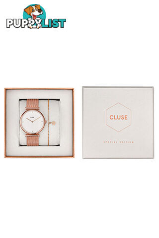 Cluse Trimophe Rose Gold Mesh and Bracelet Gift Set CG0108208001 - 8719743375604