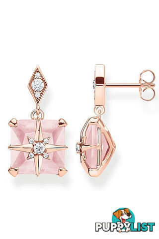 Thomas Sabo Ear Studs Pink Stone With Star TH2108RQ - 4051245474237