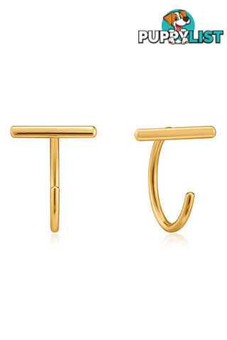 Ania Haie T-Bar Twist Earrings E023-09G - 5052469003301