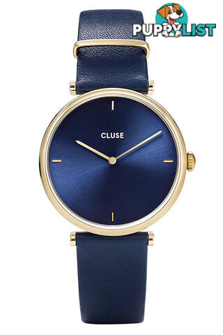 Cluse Triomphe Gold Blue/Blue Leather Watch CW0101208011 - 8719743375239