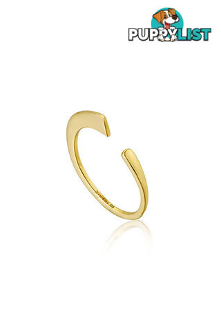 Ania Haie Geometry Curved Adjustable Ring R005-02G - 5052469201394