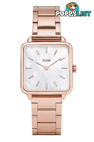 Cluse La Tetragone Three Link Rose Gold/White Pearl Watch CL60027S - 8719743372382