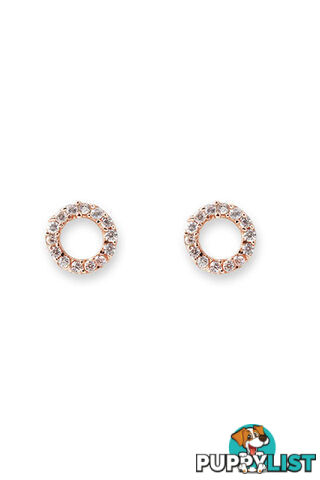 Bianc Rose Gold Cz Open Circle Stud 10100166