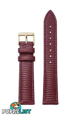 Cluse 18mm Watch Strap Burgundy Lizard/Gold CLS079 - 8719743371354