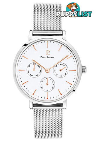 Pierre Lannier Symphony White/Silver Mesh Watch 001G608