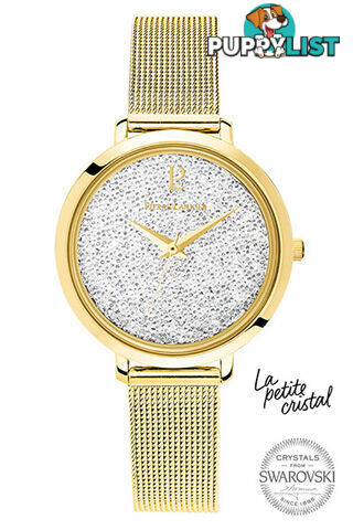 Pierre Lannier La Petite Cristal Gold White Swarovski Dial/Gold Mesh Watch 105J508