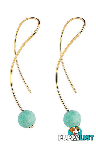 Najo Palomita Gold Plated Amazonite Earrings E6185