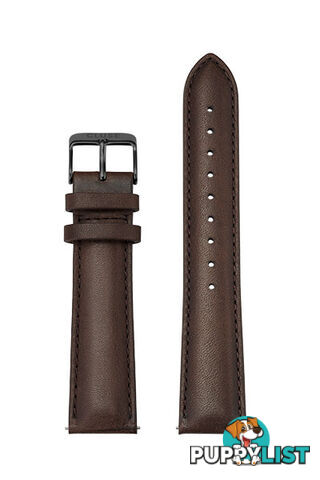 Cluse 20mm Leather Watch Strap Black/Dark Brown CS1408101067 - 8719743375680