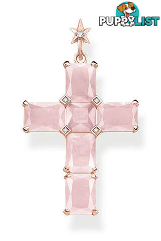 Thomas Sabo Pendant Cross Pink Stones With Star TPE890RQ - 4051245478198