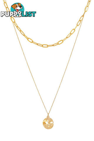 Dansk Copenhagen Ripple Chain 2 in 1 Gold Necklace 9A9004