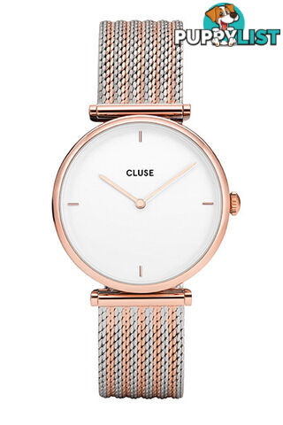 Cluse Triomphe Rose Gold Bicolor Mesh Watch CL61003 - 8718924599990