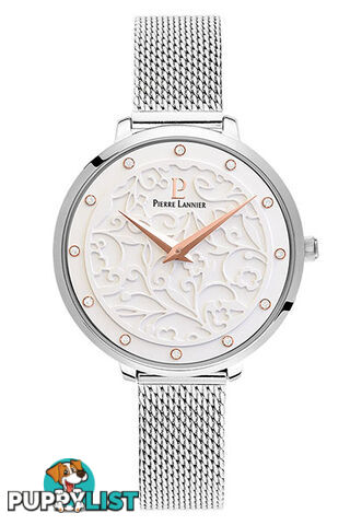 Pierre Lannier Eolia Silver White/Silver Mesh Watch 040J608