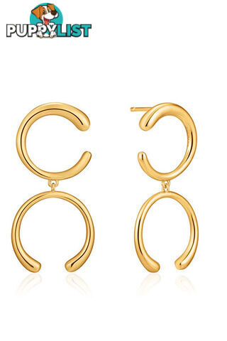 Ania Haie Luxe Double Curve Earrings  E024-01G - 5052469002892