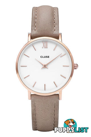 Cluse Minuit Rose Gold White/Hazelnut Watch CL30043 - 8718924597279