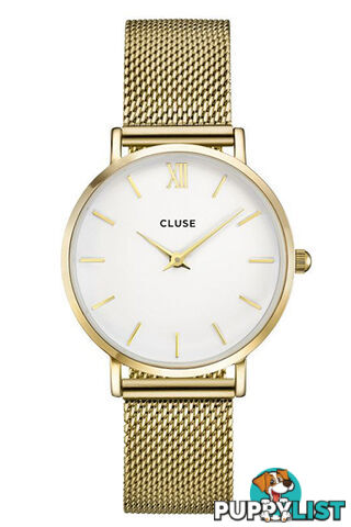 Cluse Minuit Mesh Gold/White Watch CW0101203007 - 8719743373549