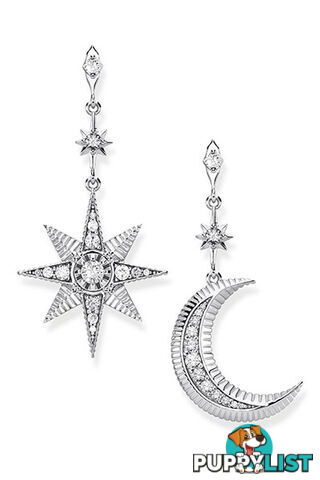 Thomas Sabo Earrings Royalty Star & Moon Silver TH2026 - 4051245422047