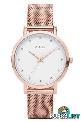 Cluse Pavane Rose Gold Stones Mesh Watch CW0101202002 - 8719743373747