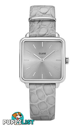 Cluse La Tetragone Silver Grey/Grey Alligator CL60018 - 8719743372221